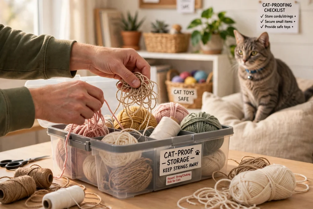 Cat Ate String and Seems Normal? What to Do Now