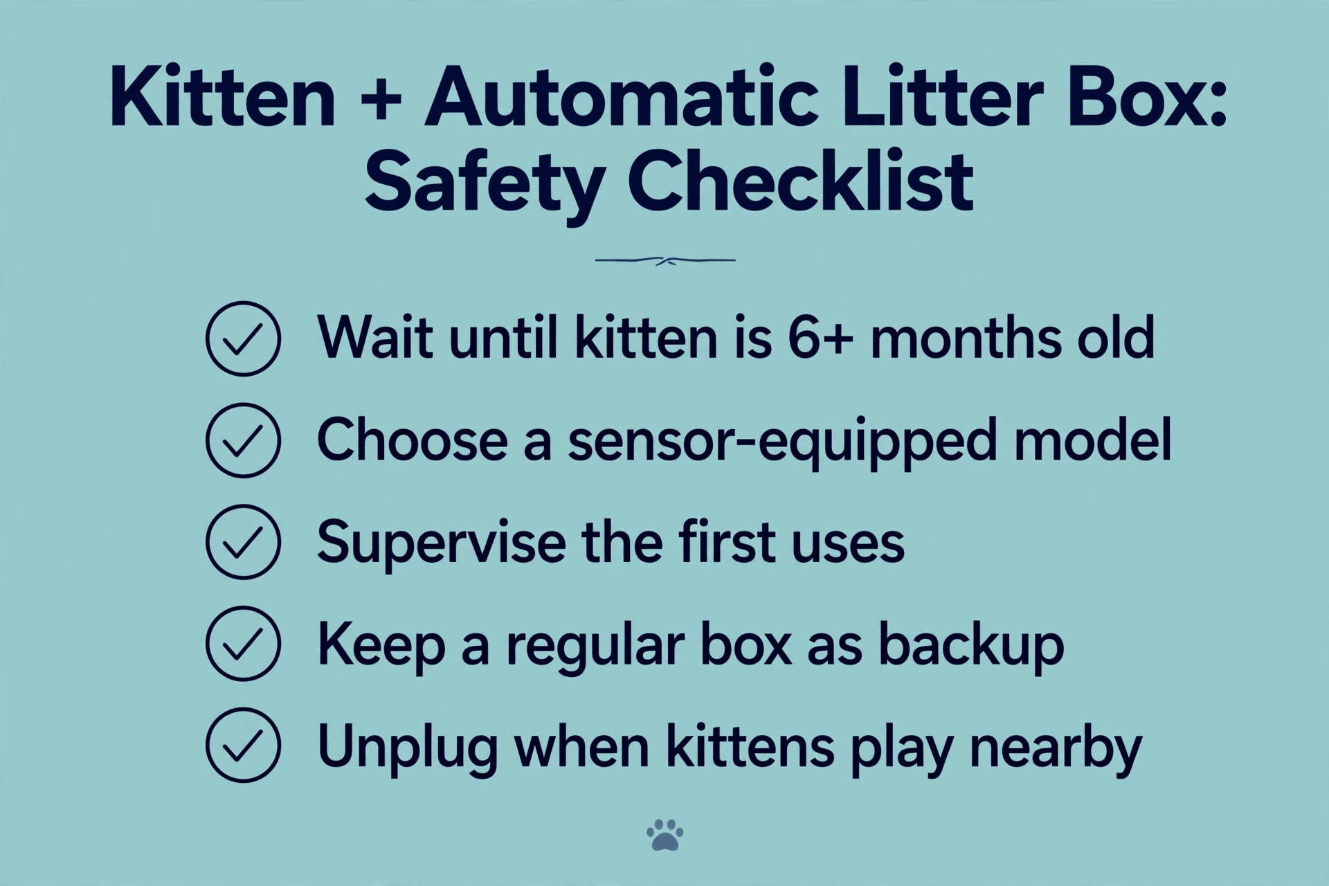 Safety checklist for kittens and automatic litter boxes