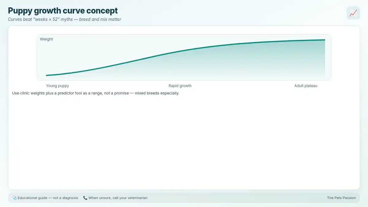Puppy growth curve concept. Curves beat âweeks Ă 52â myths â breed and mix matter Puppy growth curve concept. Curves beat âweeks Ă 52â myths â breed and mix matter