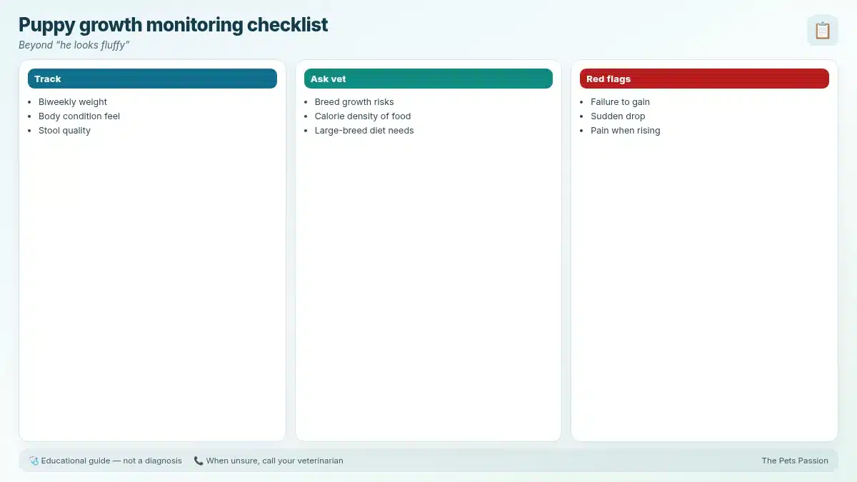 Puppy growth monitoring checklist. Beyond âhe looks fluffyâ Puppy growth monitoring checklist. Beyond âhe looks fluffyâ